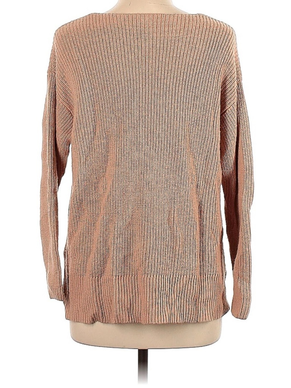 V-Neck Ribbed Knit Wool Sweater - Picture 2 of 8